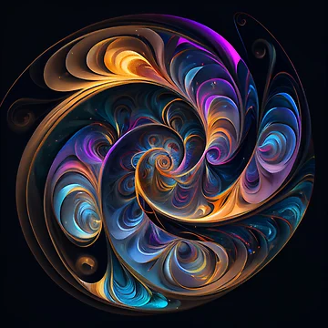 Imagen de la obra Dazzling Enigma Swirl Digital Painting de CodeAndColors