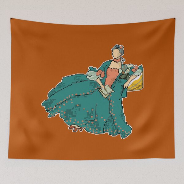 Item preview, Digital Pixel Art Portrait of Madame de Pompadour - "Pixel Pompadour"  designed and sold by Fun Funky Designs.