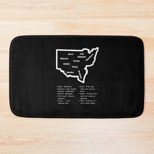 Item preview, "Sydney Slang Map" (with illustrated map of Sydney and various slang words in it) designed and sold by RM-Journey.