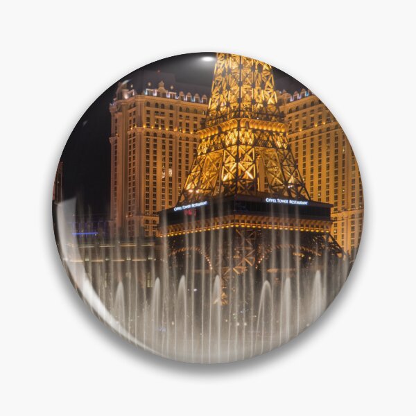 Item preview, Las Vegas Fountain Dance - Eiffel Tower Paris Ballys and Flamingo Behind a Water Veil designed and sold by Georgia Mizuleva.