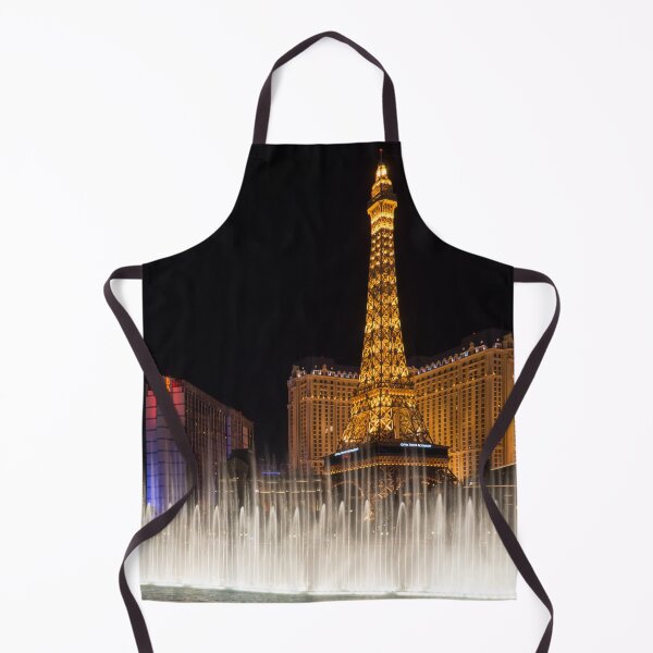 Item preview, Las Vegas Fountain Dance - Eiffel Tower Paris Ballys and Flamingo Behind a Water Veil designed and sold by Georgia Mizuleva.