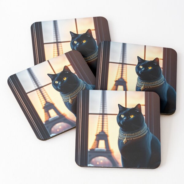 Item preview, Black British Shorthair In Paris designed and sold by Nocturne  Paws.