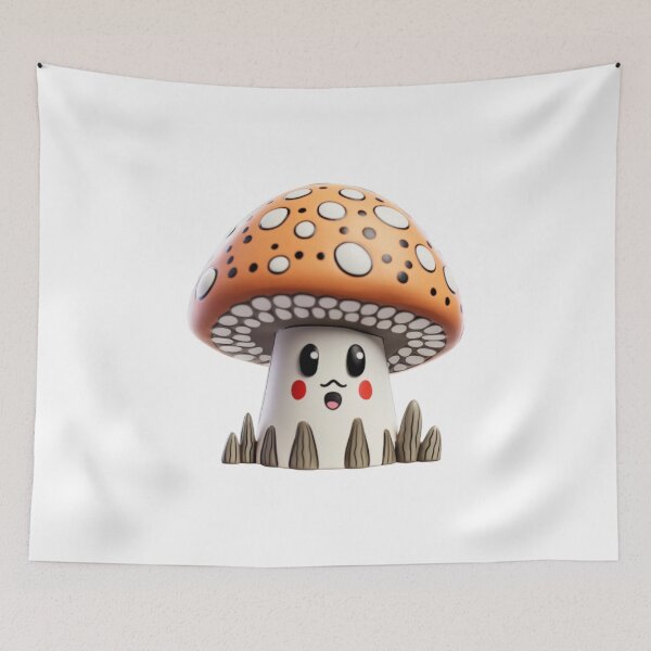 Item preview, Mustache Mushroom Shroom - Kawaii Toadstool designed and sold by TVBArchive.