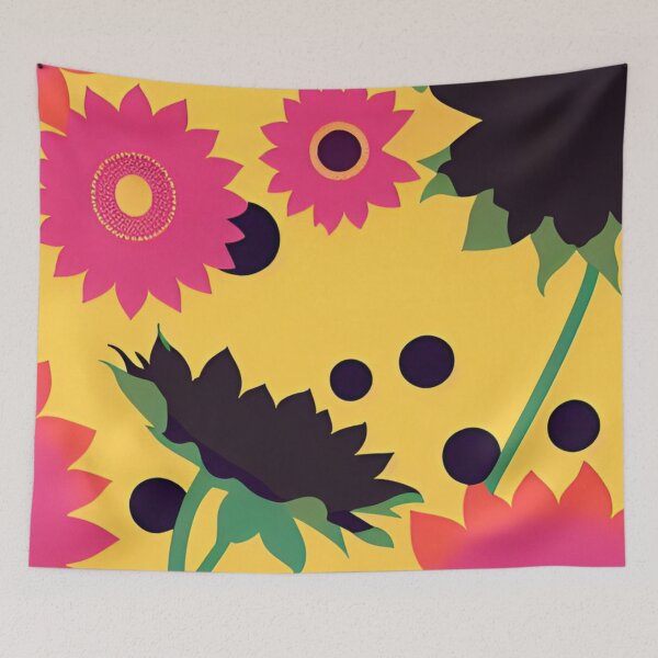 Aperçu de l'œuvre Perspective abstraite de champ de tournesol créée et vendue par pixxiesart.