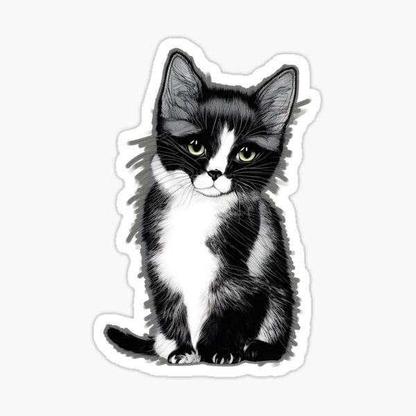 cat with big googly eyes is sad' Sticker