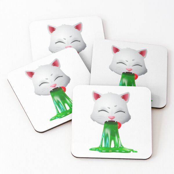Item preview, emoji - cute cat pussy kitty puke break cat passed designed and sold by mr-serious-yt.