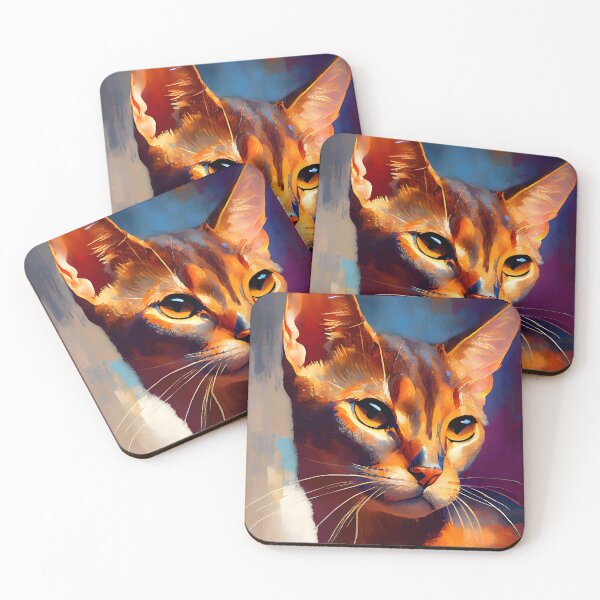 Item preview, Abyssinian Cat Abstract Portrait designed and sold by triplethedot.