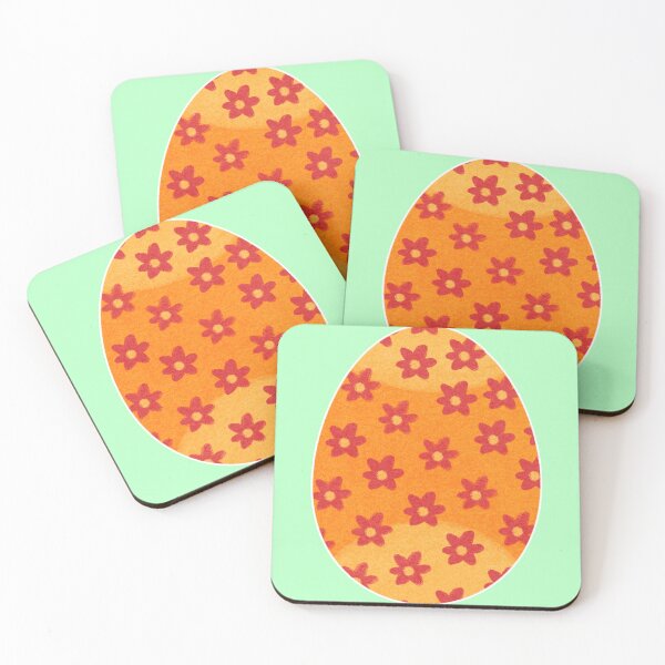 Item preview, Orange Easter eggs with red flowers designed and sold by miwlalita.