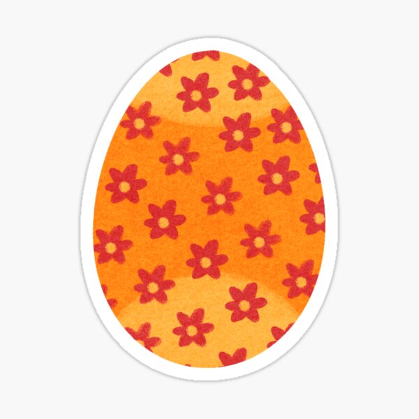 Item preview, Orange Easter eggs with red flowers designed and sold by miwlalita.