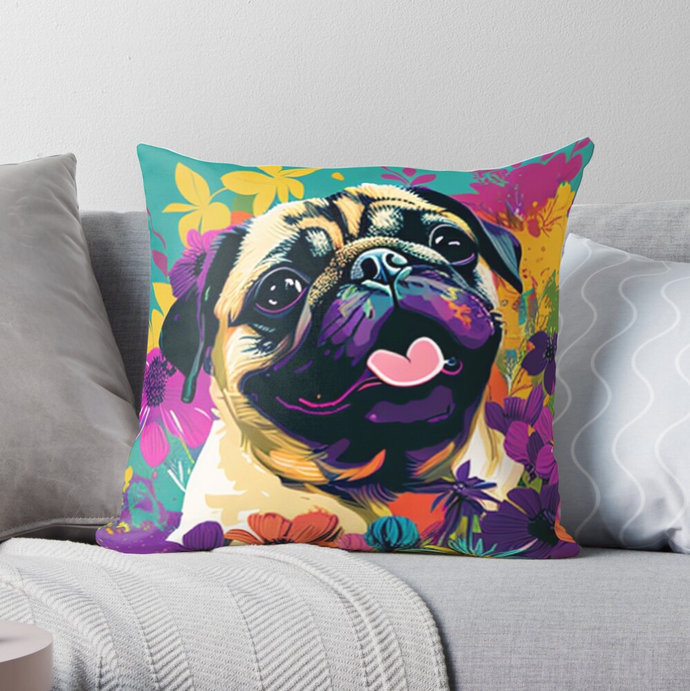 Pug sales throw pillow