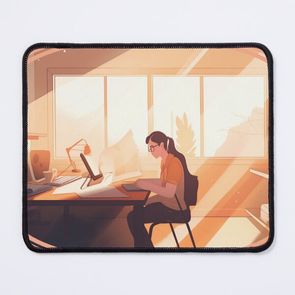 Item preview, teacher at desk surrounded by educational materials and supplies  designed and sold by M16ka7a.