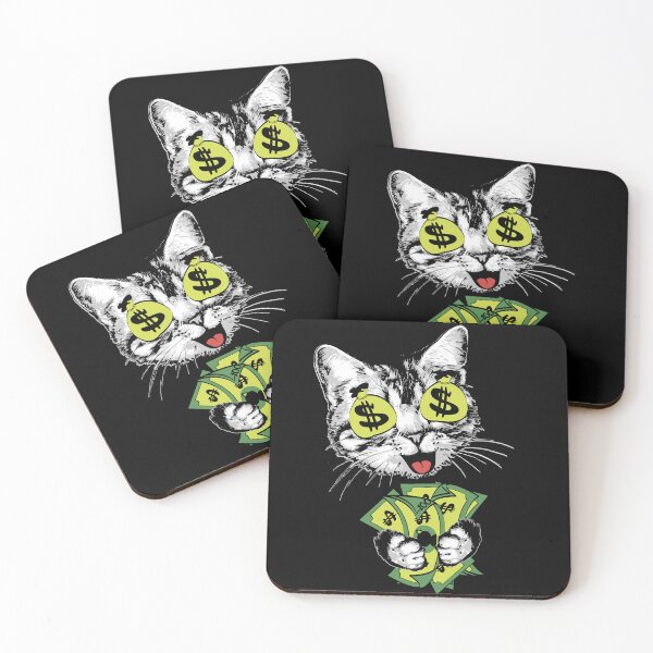 Item preview, Happy kitten face with money in paws and symbol dollars in eyes.  designed and sold by Marina Smorodinskaya.