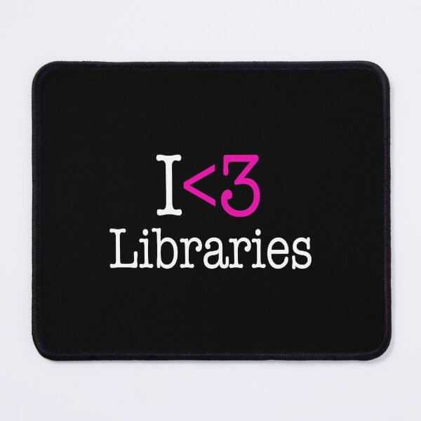Item preview, I Love Libraries, black square, bookworm slogan designed and sold by ArtPau.
