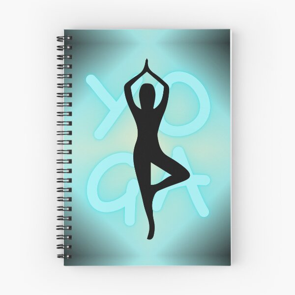 Item preview, Yoga Pose Neon Blue Yoga Lettering designed and sold by SoccaTamam.