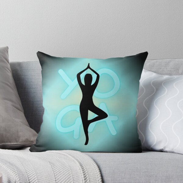 Item preview, Yoga Pose Neon Blue Yoga Lettering designed and sold by SoccaTamam.