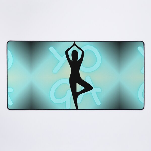 Item preview, Yoga Pose Neon Blue Yoga Lettering designed and sold by SoccaTamam.