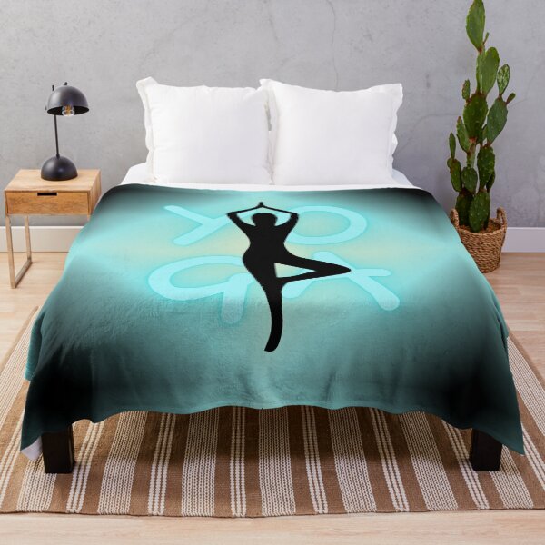 Item preview, Yoga Pose Neon Blue Yoga Lettering designed and sold by SoccaTamam.