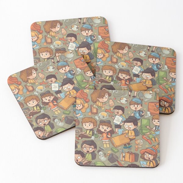 Item preview, seamless background weird cartoon smiling students teachers classrooms designed and sold by M16ka7a.
