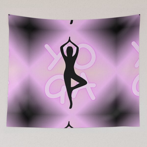 Item preview, Yoga Pose Neon Pink Yoga Lettering designed and sold by SoccaTamam.