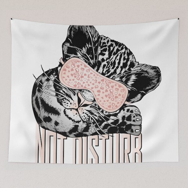 Item preview, Cute sleeping leopard cub in mask. Slogan not disturb.  designed and sold by Marina Smorodinskaya.