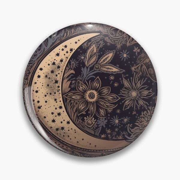Item preview, Crescent Moon Illustration Pattern designed and sold by RooArtistry.