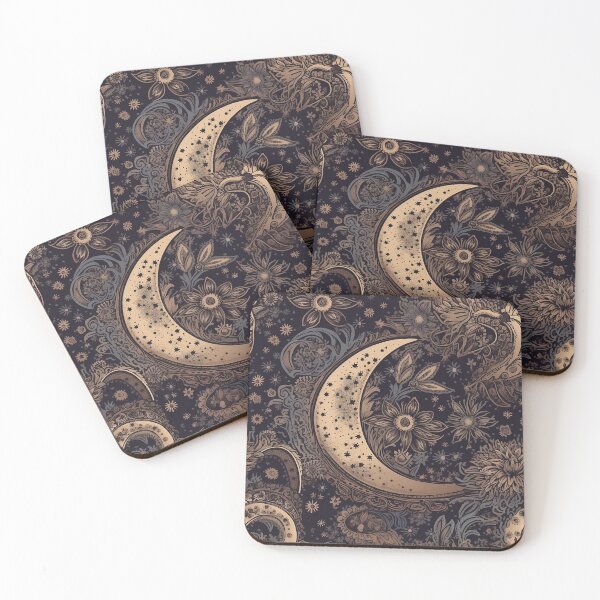 Item preview, Crescent Moon Illustration Pattern designed and sold by RooArtistry.
