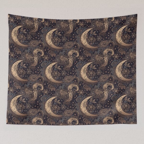 Item preview, Crescent Moon Illustration Pattern designed and sold by RooArtistry.