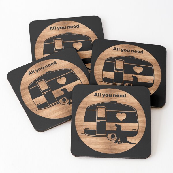 Item preview, ALL YOU NEED HEART DOG CARAVAN WOOD designed and sold by Marni Scofidio Desi9ns.