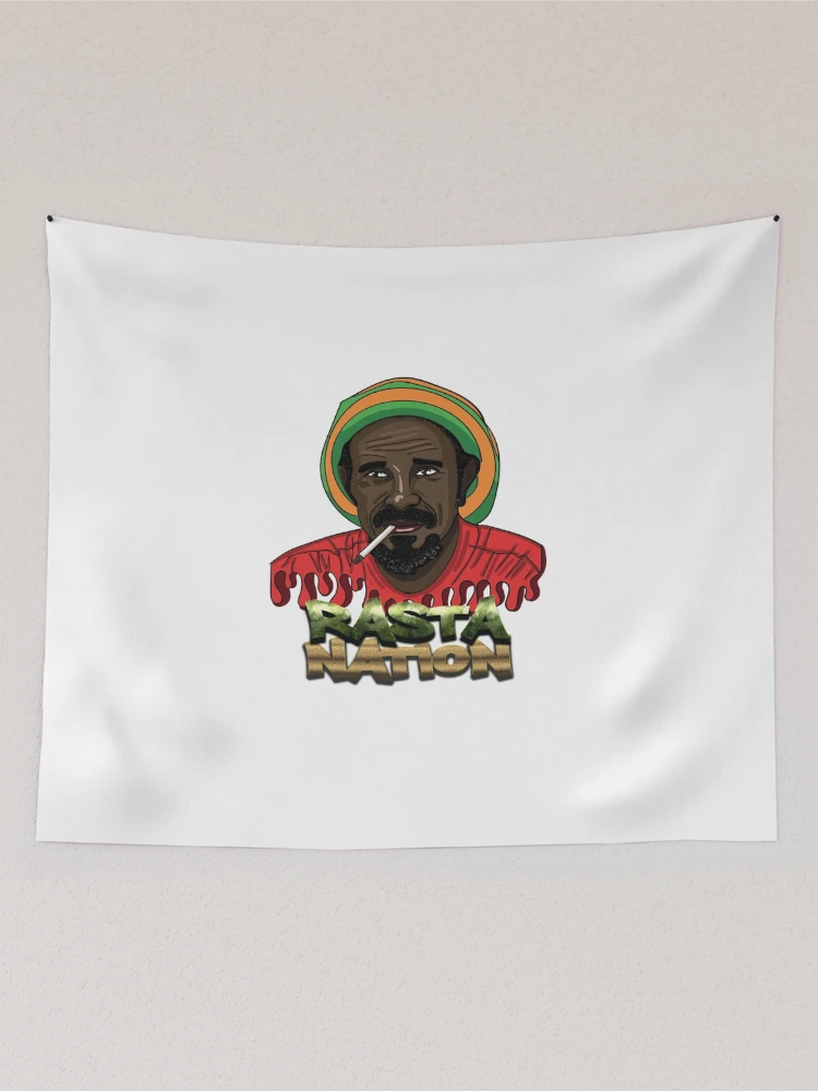 Aperçu 2 sur 3. Tentures avec l'œuvre Nation Rasta créée et vendue par Ramanefer.
