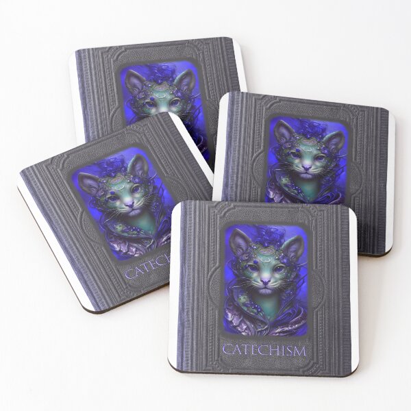 Item preview, Catechism Religious Text for Cat Fanatics Pun word Play designed and sold by FuddalanDesigns.