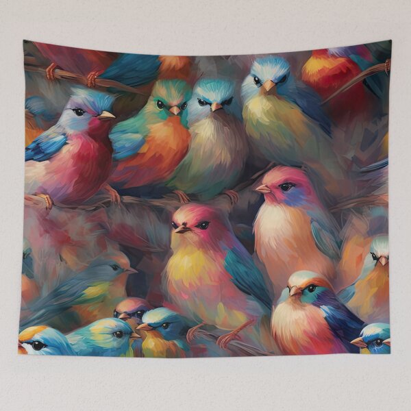 Item preview, Everybirdy Colorful Birds Pattern designed and sold by Pixel  Playground.
