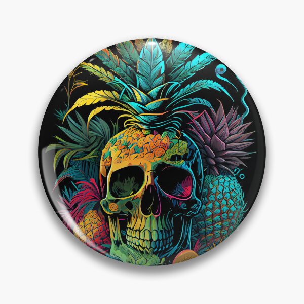 Item preview, Trippy Tropical Pineapple Skull Retro Art designed and sold by MindWave THC.