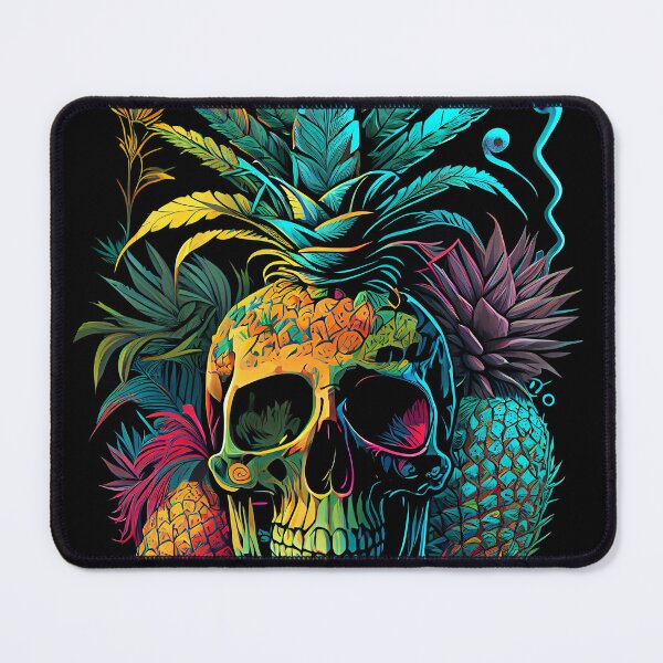 Item preview, Trippy Tropical Pineapple Skull Retro Art designed and sold by MindWave THC.