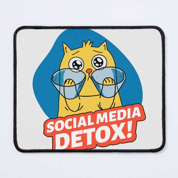 Item preview, Social media detox - funny cute cat with phone addiction designed and sold by sashashuba.