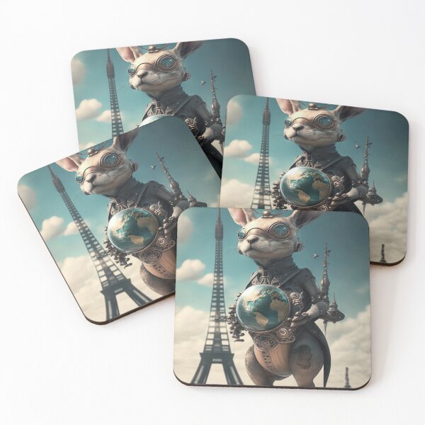 Item preview, Environmentalist Rabbit celebrating Earth Day - surrealist AI Generated Art designed and sold by Flowsaiartshop.
