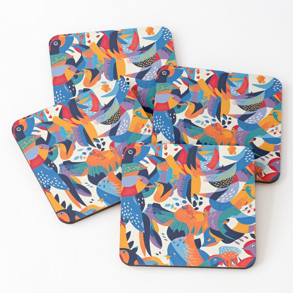 Item preview, Everybirdy Colorful Birds Pattern designed and sold by Pixel  Playground.