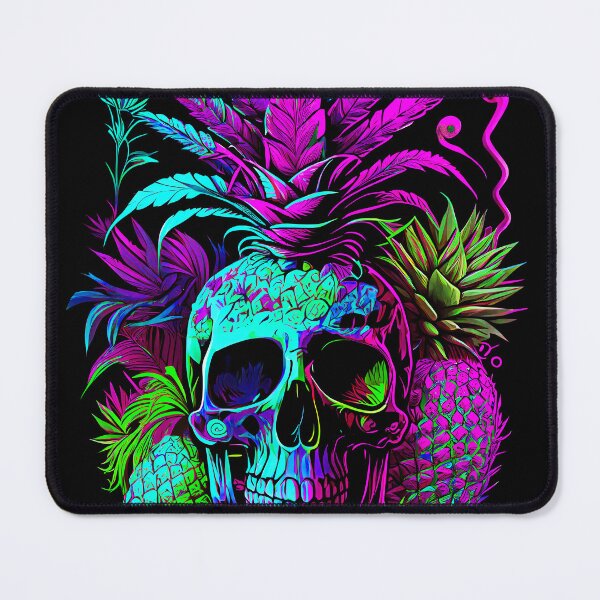 Item preview, Trippy Tropical Pineapple Skull Retro Art designed and sold by MindWave THC.