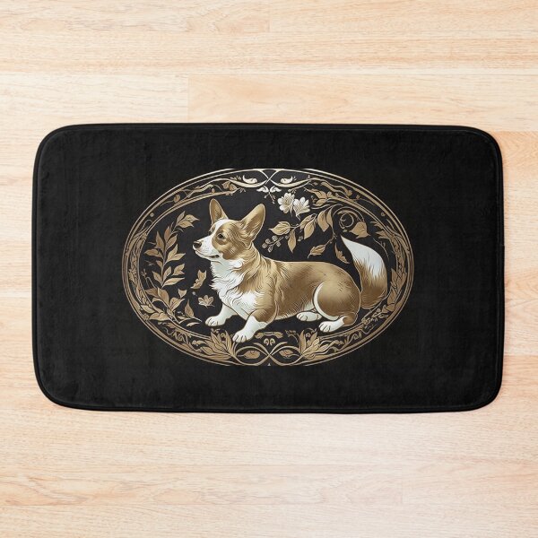 Item preview, Corgi with Golden Frame designed and sold by ArtNouveauChic.
