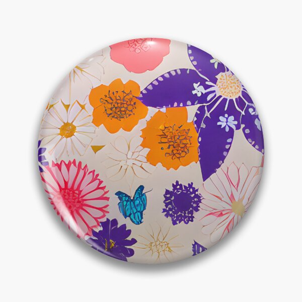 Item preview, Colourful flower pattern designed and sold by Pixel-Petals.