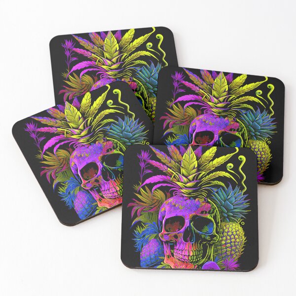 Item preview, Trippy Tropical Pineapple Skull Retro Art designed and sold by MindWave THC.