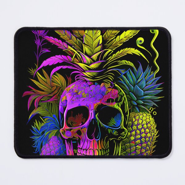 Item preview, Trippy Tropical Pineapple Skull Retro Art designed and sold by MindWave THC.