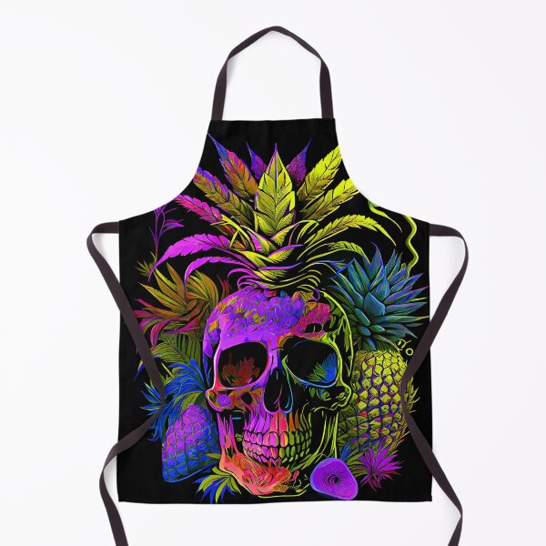Item preview, Trippy Tropical Pineapple Skull Retro Art designed and sold by MindWave THC.