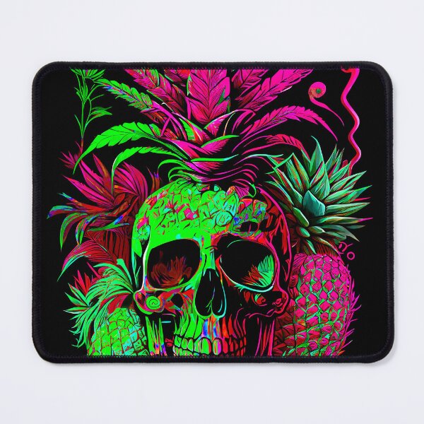 Item preview, Trippy Tropical Pineapple Skull Retro Art designed and sold by MindWave THC.