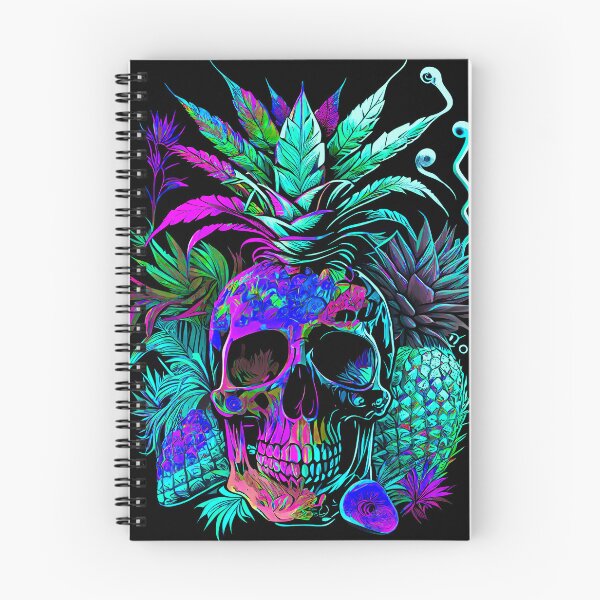 Item preview, Trippy Tropical Pineapple Skull Retro Art designed and sold by MindWave THC.