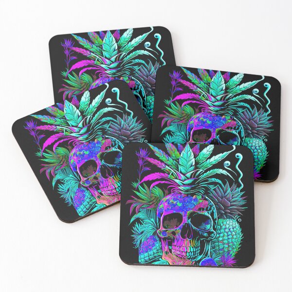 Item preview, Trippy Tropical Pineapple Skull Retro Art designed and sold by MindWave THC.