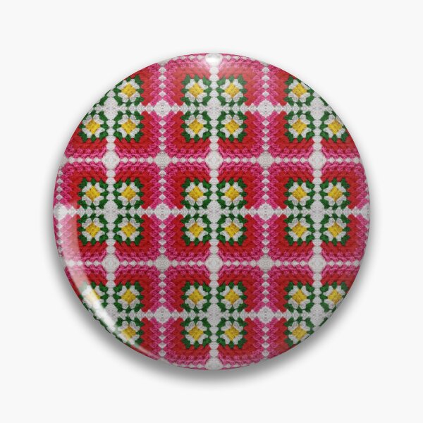 Item preview, Crochet Granny Square Pattern in Red with Daisy Flowers designed and sold by Sasidenidesign.