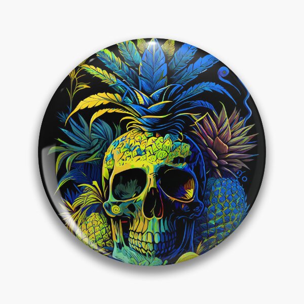 Item preview, Trippy Tropical Pineapple Skull Retro Art designed and sold by MindWave THC.