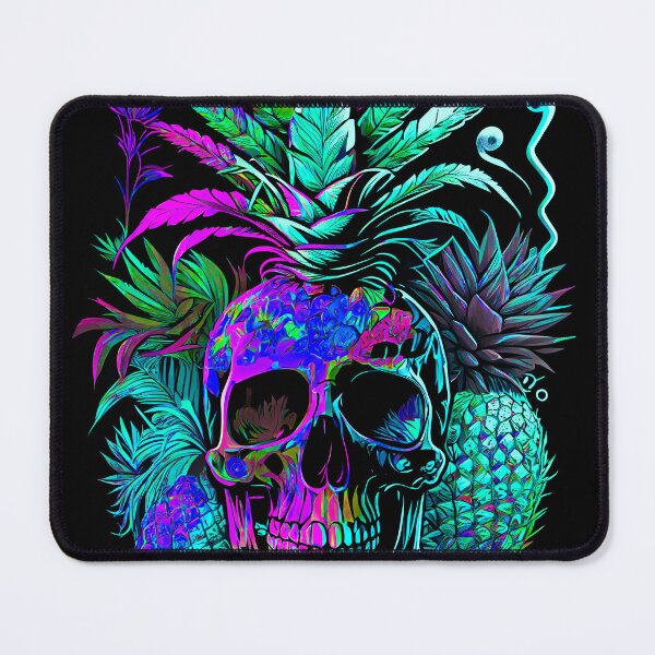 Item preview, Trippy Tropical Pineapple Skull Retro Art designed and sold by MindWave THC.