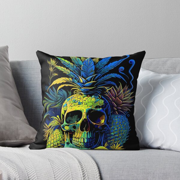 Item preview, Trippy Tropical Pineapple Skull Retro Art designed and sold by MindWave THC.