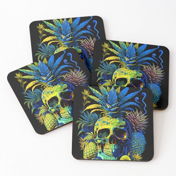 Item preview, Trippy Tropical Pineapple Skull Retro Art designed and sold by MindWave THC.
